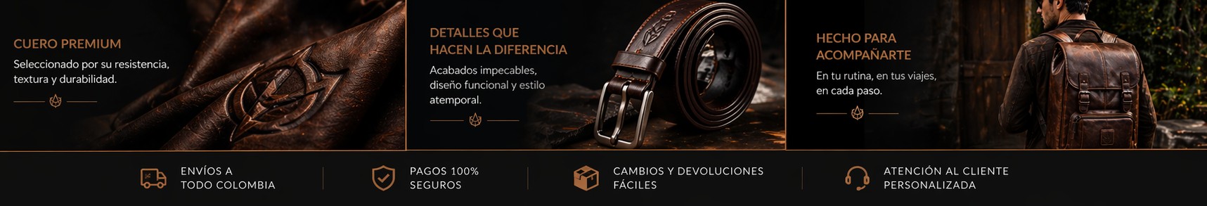 Colección Vorlano — productos de cuero premium